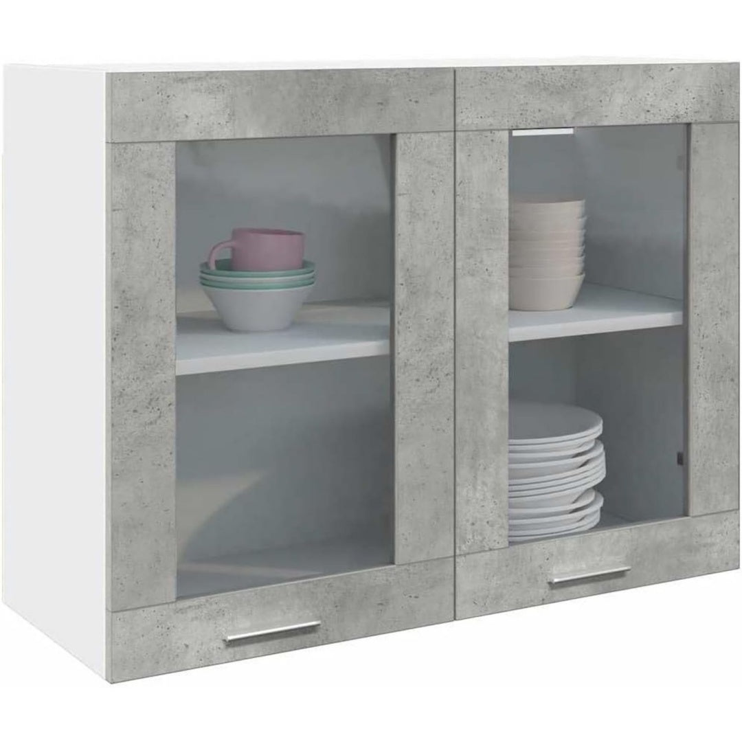 Stauraumschrank mit Tueren 80 x 60 x 31 cm natur