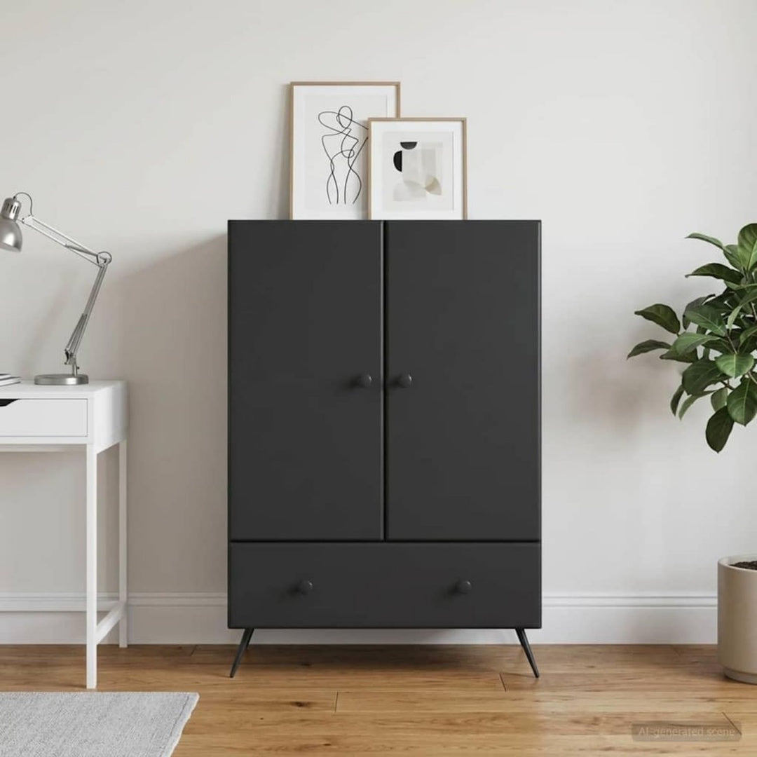 Schubladenschrank mit Schubladen 66 x 34,5 x 95 cm schwarz