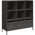 Schubladenschrank mit Schubladen 39 x 101,5 x 103,5 cm schwarz