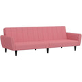 Wohnzimmersofa mit Samtbezug rosa