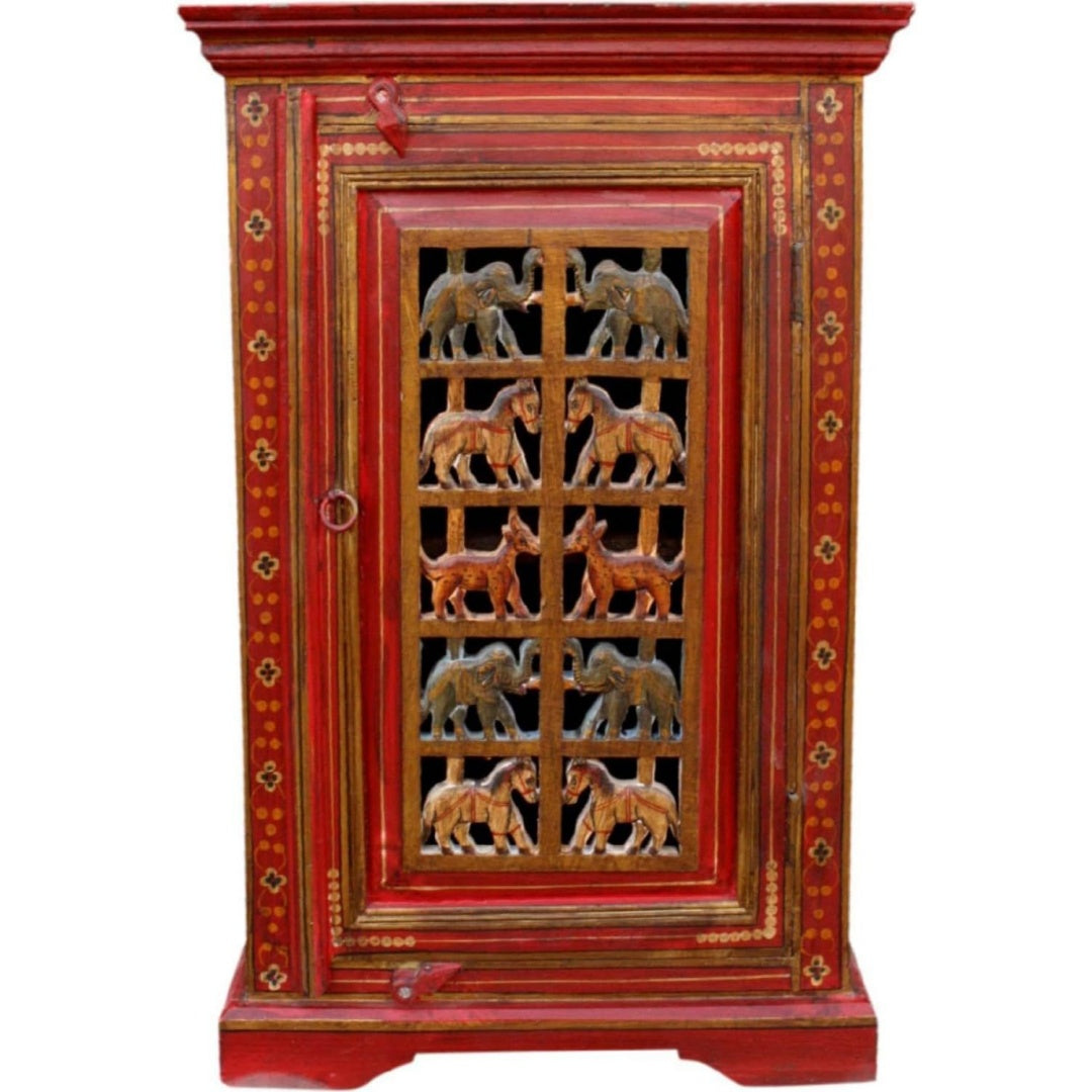 Aufbewahrungskommode Bemalter Beistellschrank, Kunstvoll schwarz
