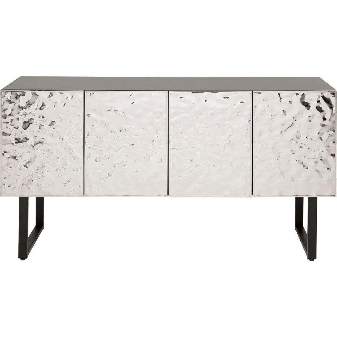Kommode Sideboard Carino, Silber/Schwarz, schwarz