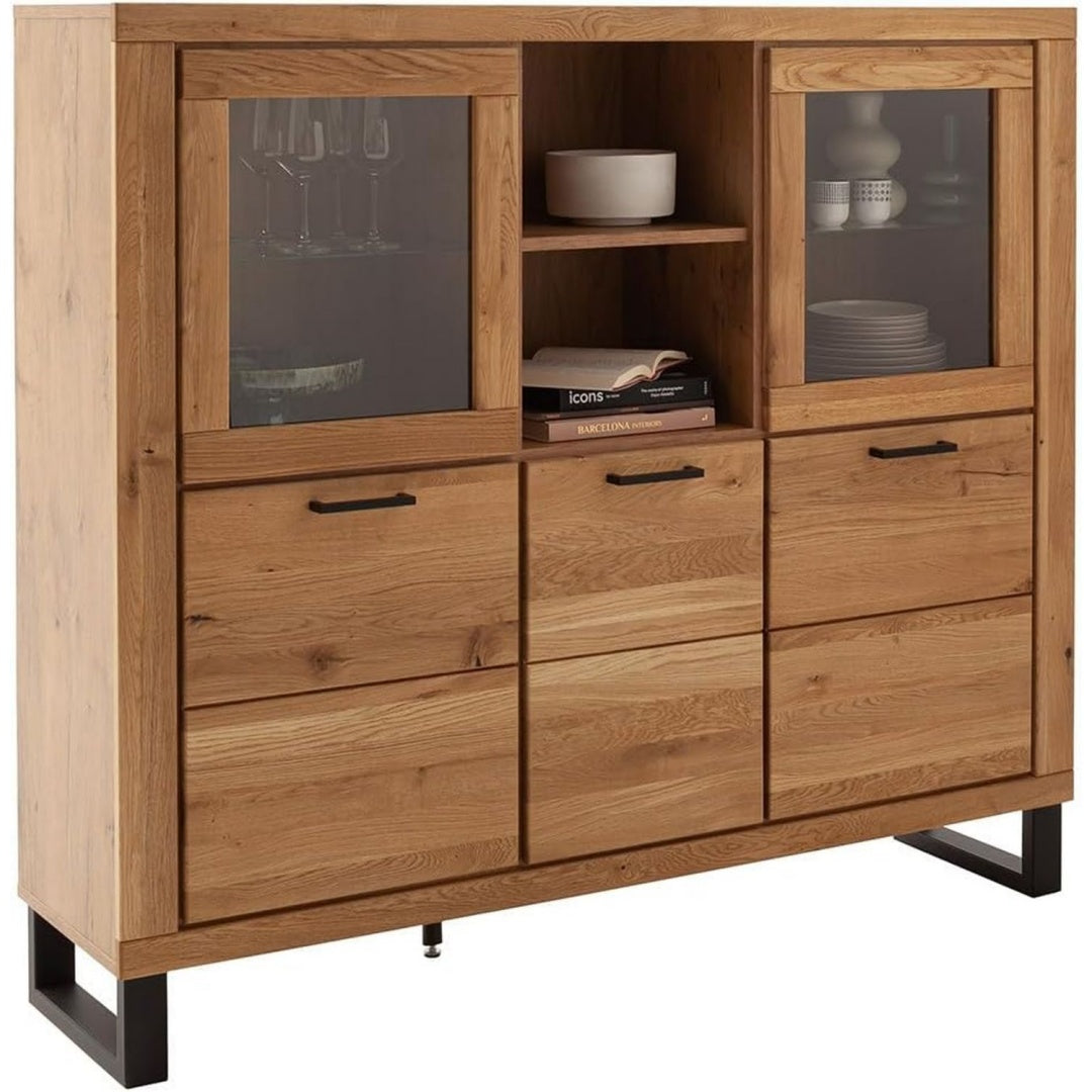 Stauraumschrank eiche mit Tueren aus Massivholz