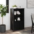 Schrankmoebel Schranke Aufbewahrung, Buffets Sideboards, Highboard schwarz, Holzwerkstoff schwarz
