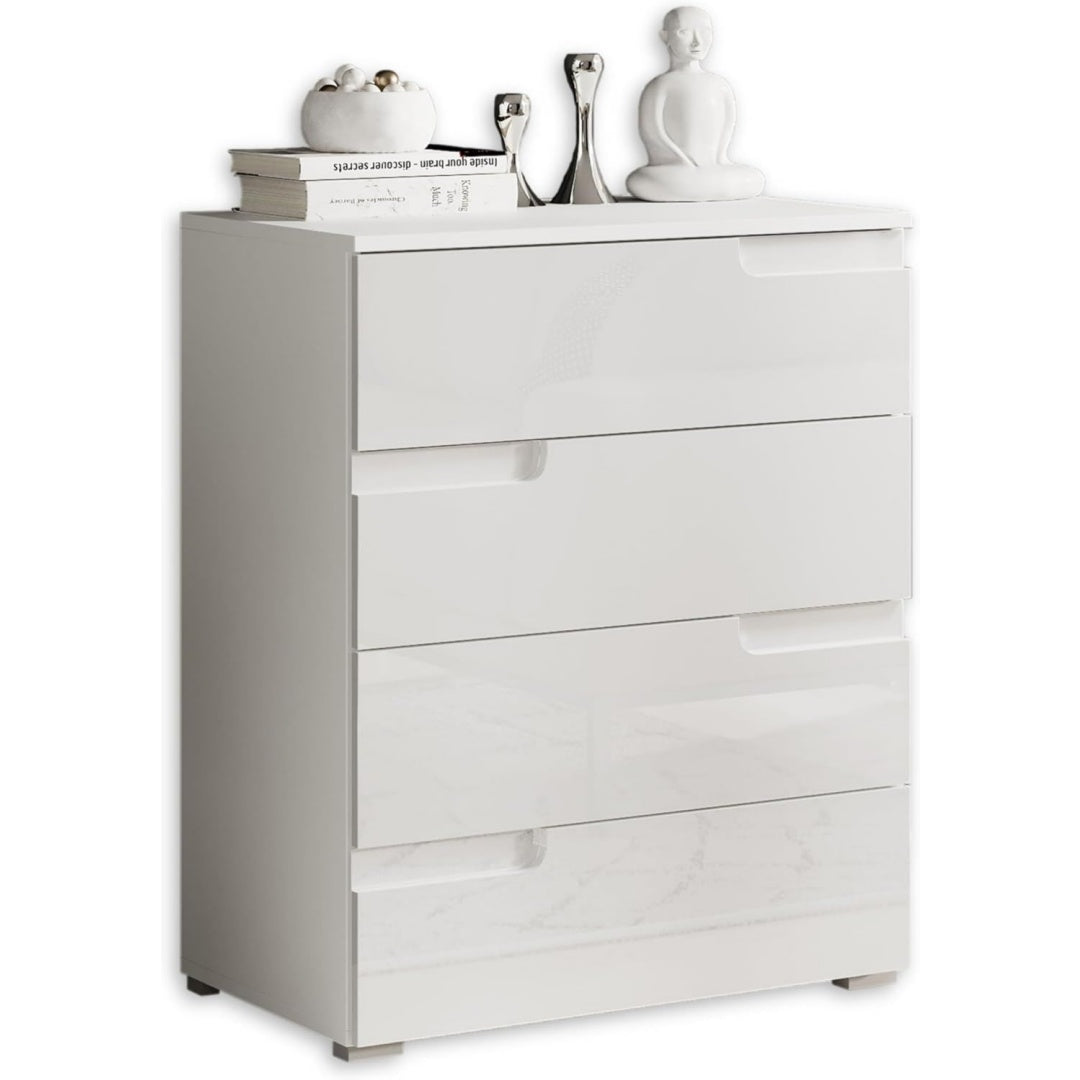 Schubladenschrank SPICE Kommode Hochglanz Modernes Sideboard schwarz