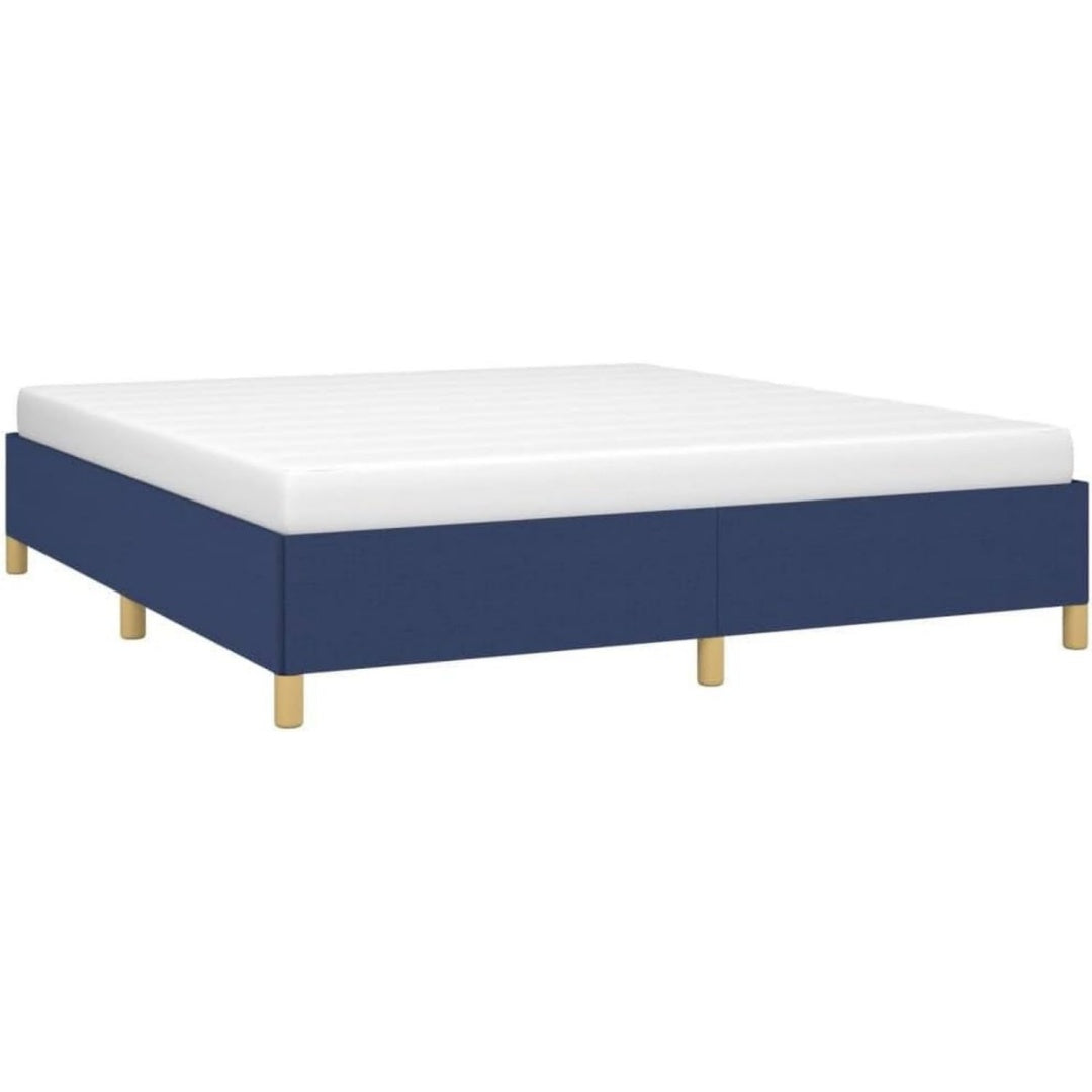mit Samtbezug bettgestell mit Stoffbezug blau